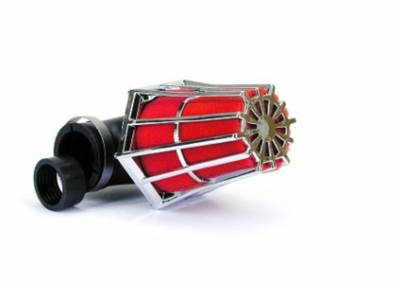 B1 Luftfilter konisch Ø 28 mm chrom rot- E5B99R0S2B B1 Luftfilter konisch Ø 28 mm chrom rot- E5B99R0S2B