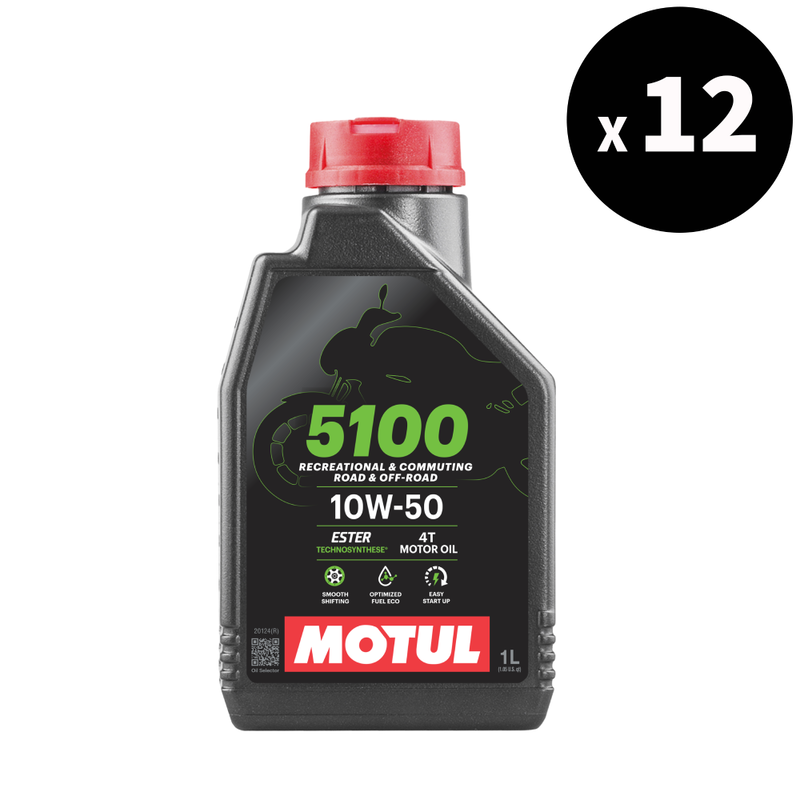 MOTUL 5100 4T Motor Oil - 10W50 1L x12 MOTUL 5100 4T Motor Oil - 10W50 1L x12