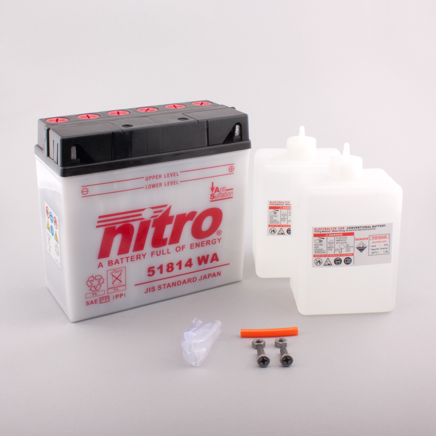 Batterie NITRO 51814 (CP) mit Säurepack 12V/18Ah [186x82x171] CCA=100A
