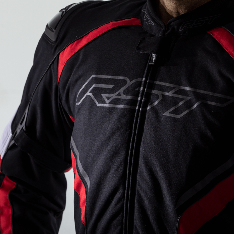 RST Sabre CE Textil-Jacke - Schwarz/Weiß/Rot Size XL