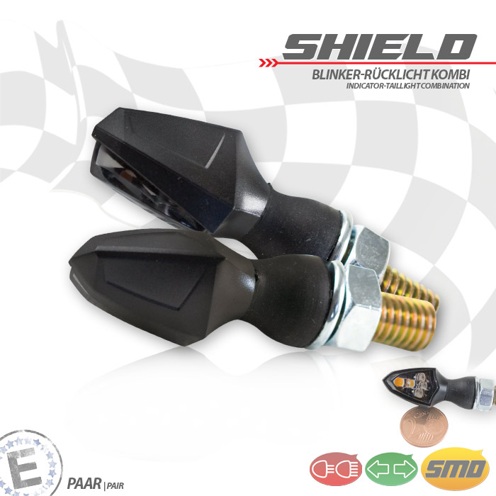 SMD-Blinker-RL Kombi SHIELD schwarz ABS