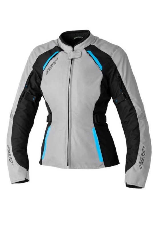 RST Ladies Ava CE Textil-Jacke - Silver/Schwarz/Blue Size XS