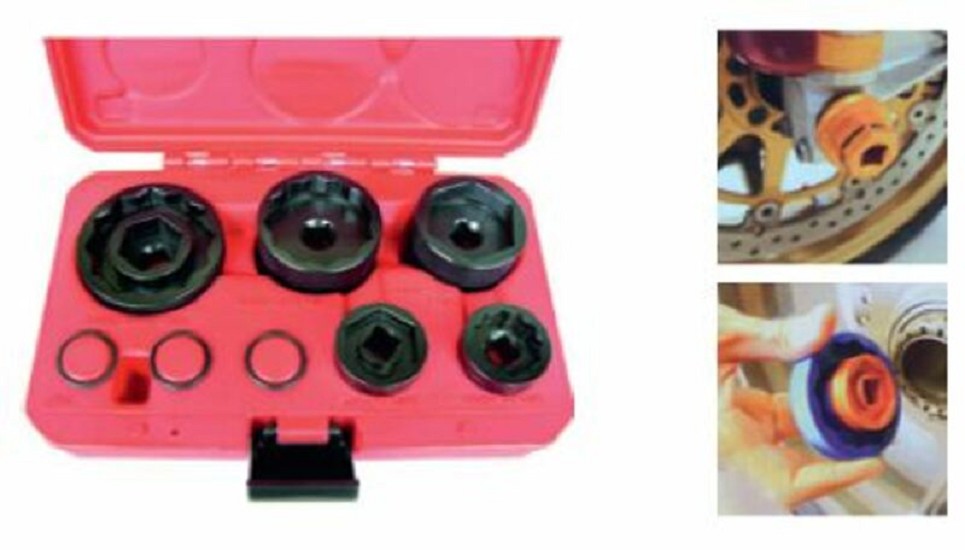 JMP Koffer Radachsen-Stecknüsse universal 28 mm bis 55 mm 5-teilig JMP Koffer Radachsen-Stecknüsse universal 28 mm bis 55 mm 5-teilig