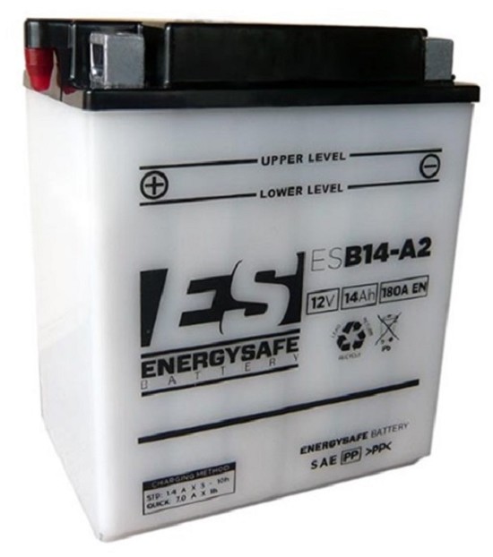 Batterie ENERGYSAFE ESB14-A2 (CP) mit Säurepack 12V/14AH (10 Std.) [134x89x166] CCA=180A (2 Jahre Garantie - s. Artikeltext)