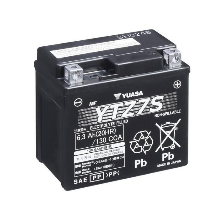 Batterie YUASA YTZ7S  6 AH geschlossen