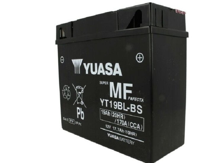 Batterie YUASA YT19BL-BS (CP) mit Säurepack 12V/17,7AH (10 Std.) [186x82x171] CCA=170A