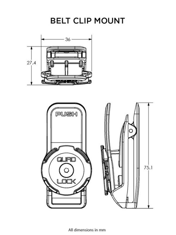 QUAD LOCK Gürtel-/Rucksack-Cliphalterung