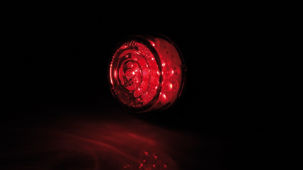 SHIN YO LED-Mini-Rücklicht Bullet, Rund mit Schwarzem Gehäuse