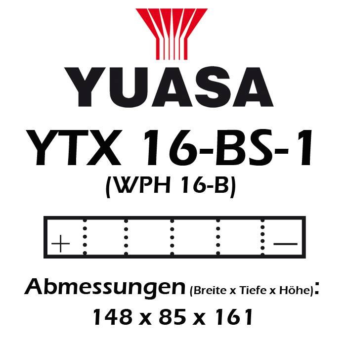 Batterie YUASA YTX16-BS-1 14 AH MF