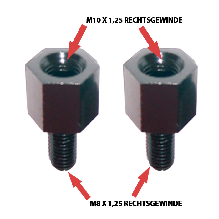 Spiegeladapter M10-R IN / M8-R OUT