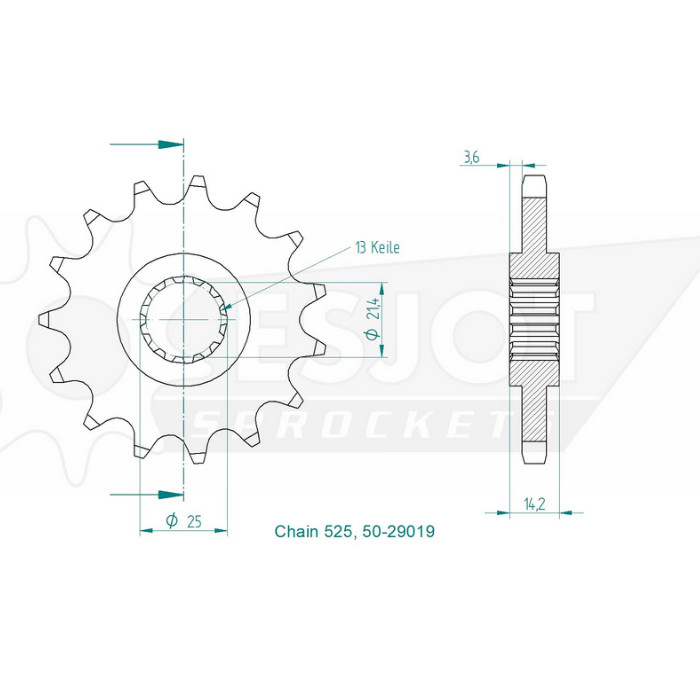 Ritzel 50-29019-14, 14Z - 525 Ritzel 50-29019-14, 14Z - 525