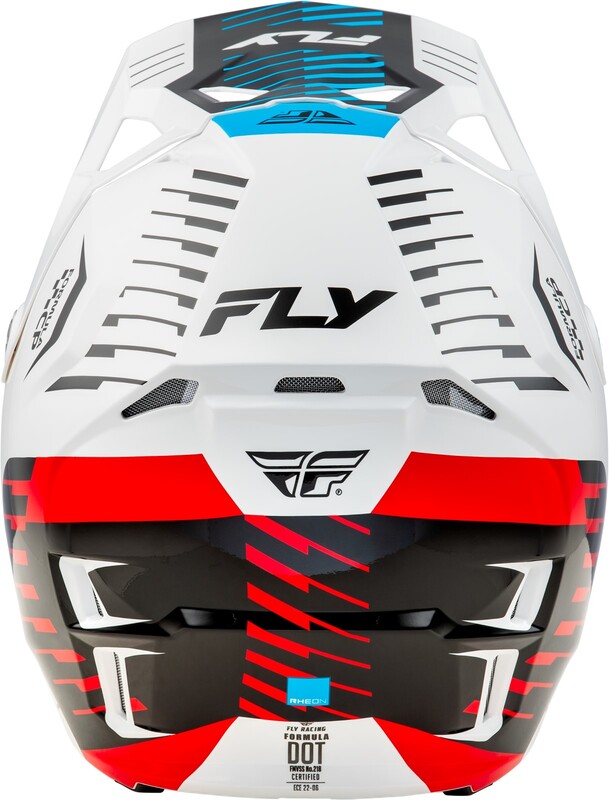 FLY RACING Formula CP Slice Helm - Weiß/Rot/Cyan