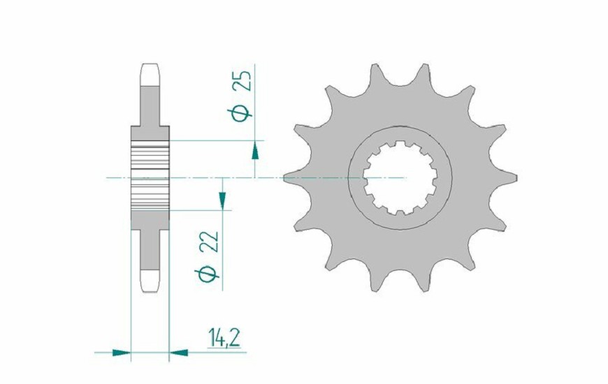 AFAM Standard Stahlritzel vorne 24602 - 525 AFAM Standard Stahlritzel vorne 24602 - 525