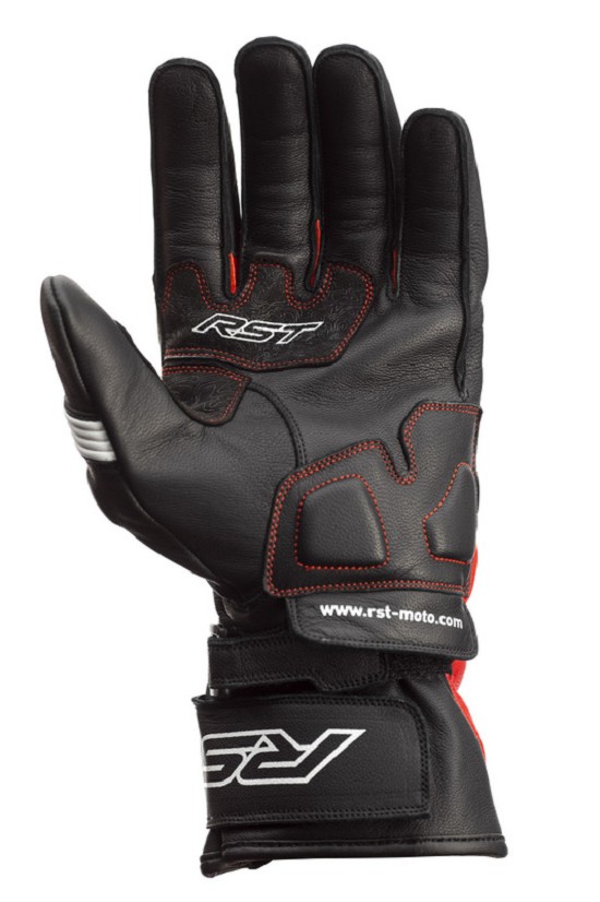 RST Pilot CE Leder Gloves Schwarz/Rot/Weiss Größe XXL