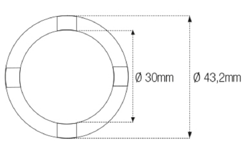 JMP Nutmuttern-Stecknuss für Schwinge/Rahmen Innen-Ø 30 mm/Außen-Ø 43,2 mm 4 Haken passend für Suzuki