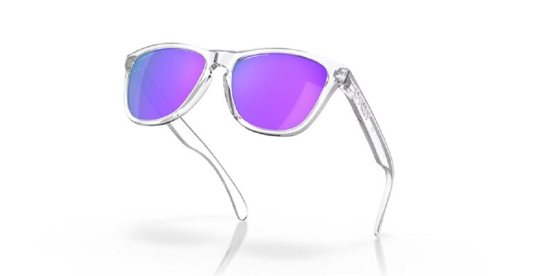 OAKLEY Frogskins Sonnenbrille - Prizm Violette Gläser, polierter klarer Rahmen