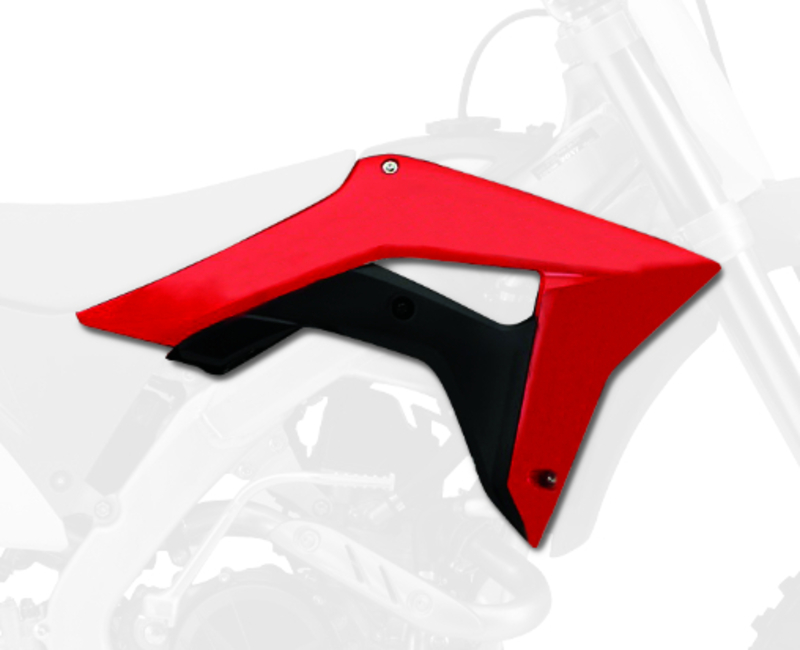 POLISPORT Kühlerspoiler seitlich Originalfarbe 17 Rot/Schwarz passend für Honda CRF450R/RX