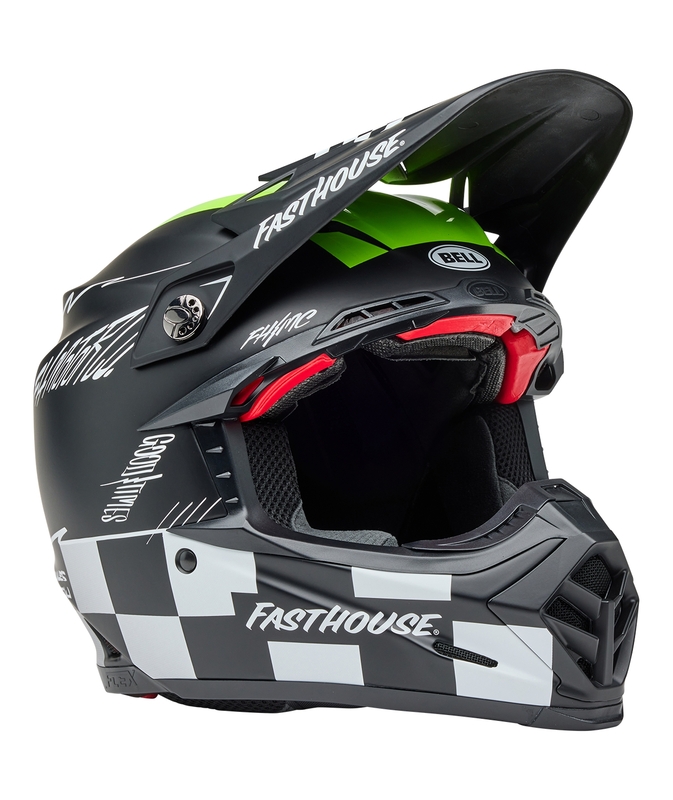 BELL Moto-9S Flex Helm - Fasthouse Smoke Bomb Matte Gloss Black/HiViz Yellow