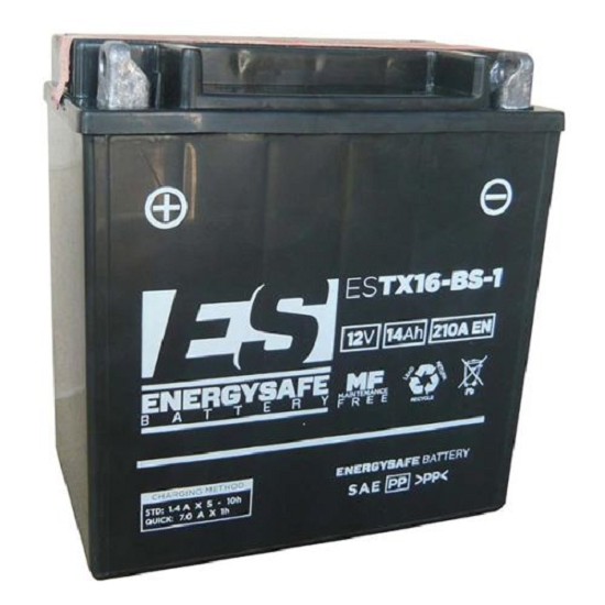 Batterie ENERGYSAFE ESTX16-BS-1 (CP) mit Säurepack 12V/14AH (10 Std.) [150x87x161] CCA=210A (2 Jahre Garantie - s. Artikeltext)