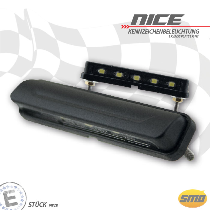 LED-Kennzeichenbeleuchtung Nice ABS schwarz LED-Kennzeichenbeleuchtung Nice ABS schwarz