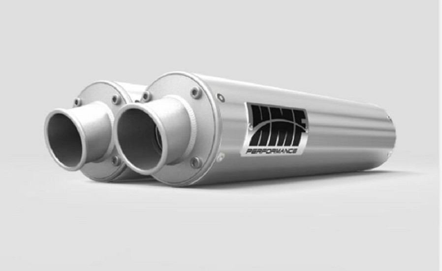 HMF Dual Performance Series Silencer - Brushed Stainless Steel/ Turn Down Polaris RZR