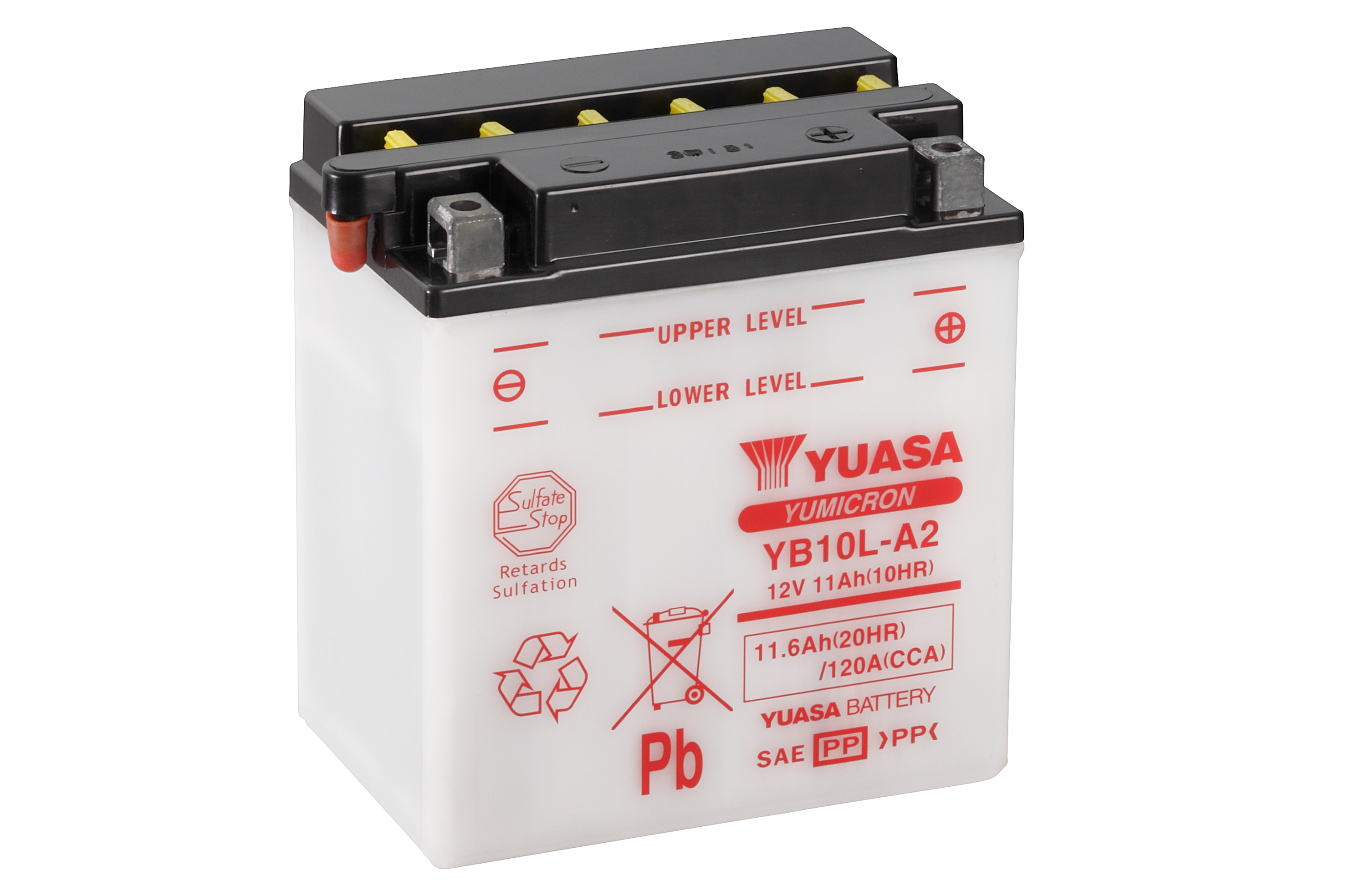 Batterie YUASA YB10L-A2 (DC) ohne Säure 12V/11AH (10 Std.) [135x90x145] CCA=120A Säurefüllmenge 800 ml