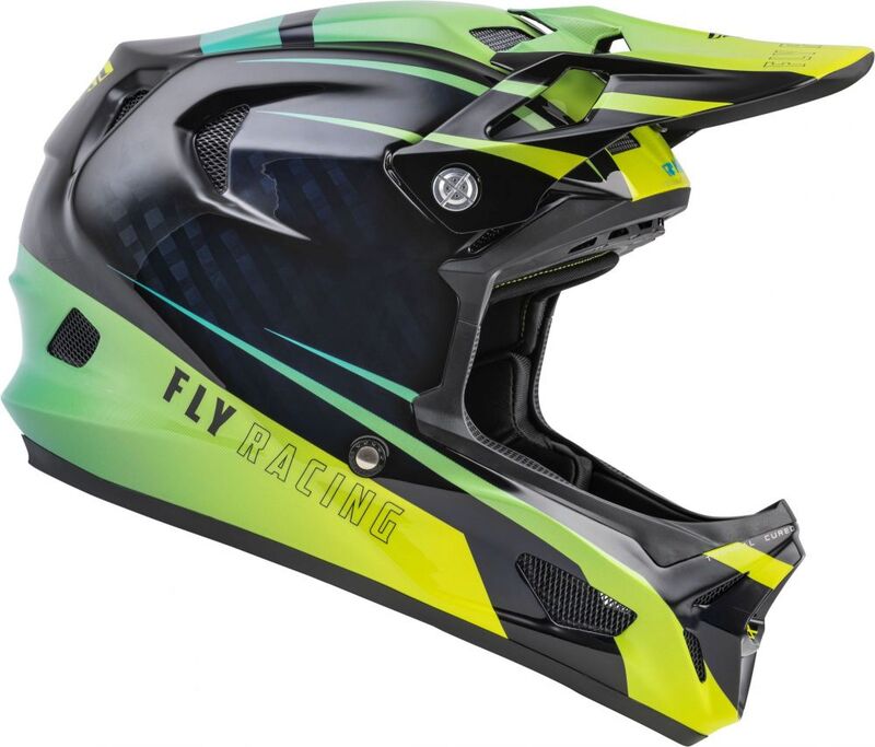 FLY RACING Werx-R Helmet Hi-Vis/Teal Carbon XL FLY RACING Werx-R Helmet Hi-Vis/Teal Carbon LG