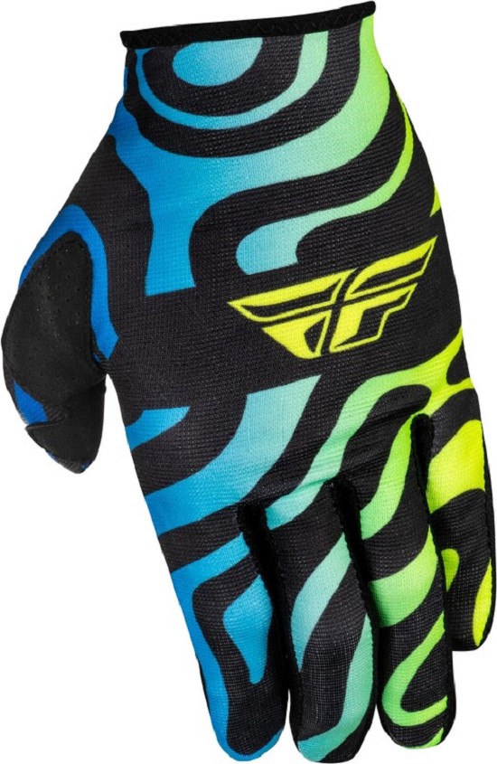 FLY RACING Lite S.E. Zen Jugend Handschuhe- Schwarz/Blau/Hi-Vis