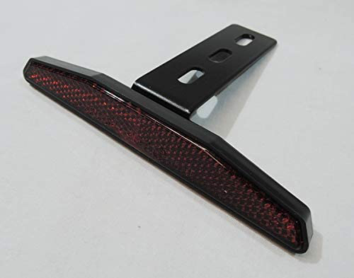 Rückstrahler mit gebogenem Halter, Universal Katzenauge Reflektor + E-Zeichen Chopper, Bobber, Harley, Motorrad