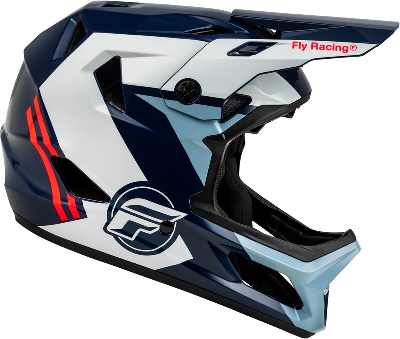 FLY RACING Rayce Fahrrad Helm - Rot/Weiß/Blau