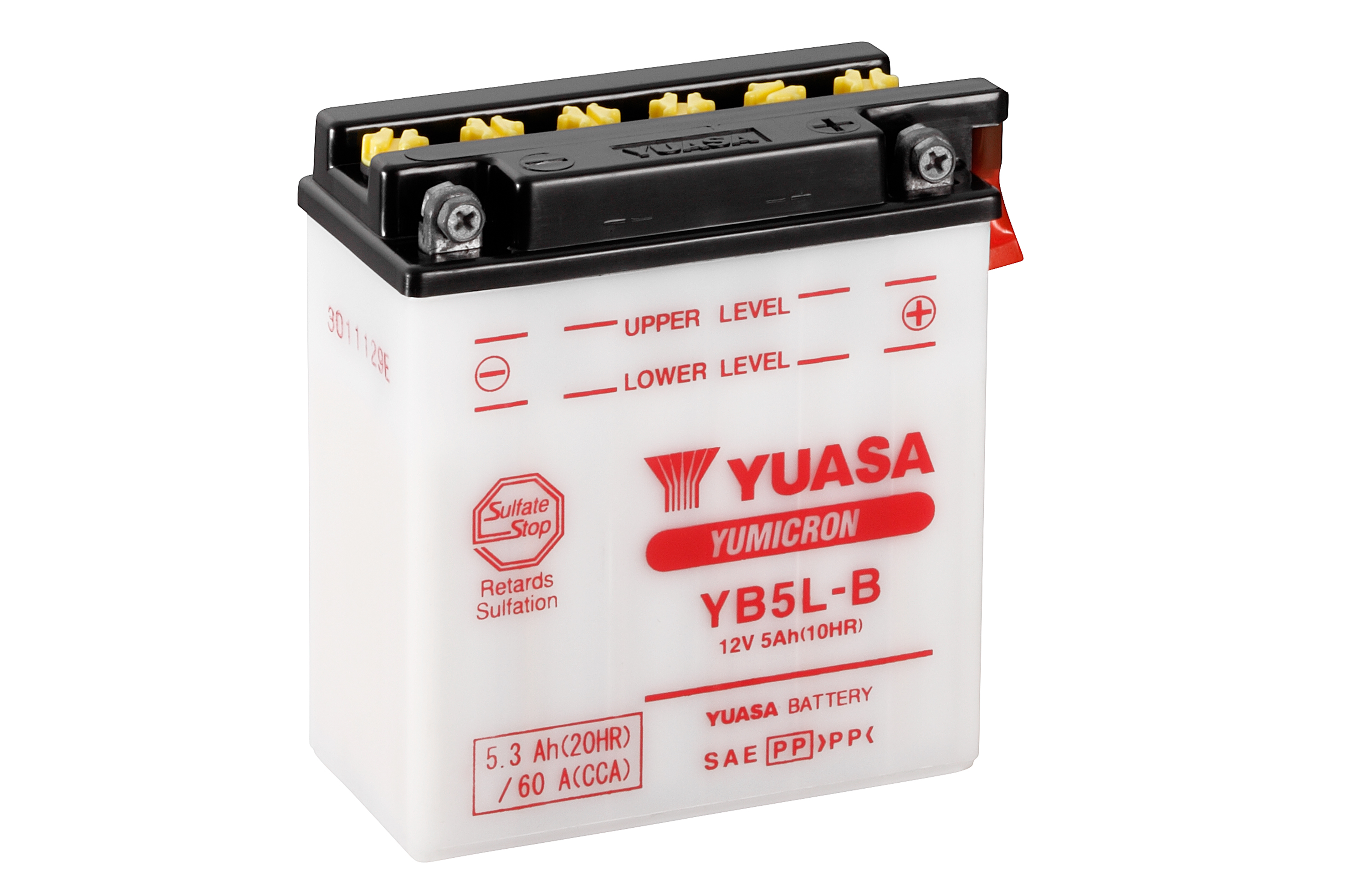 Batterie YUASA YB5L-B (CP) mit Säurepack / C-Ware 12V/5AH (10 Std.) [121x61x131] CCA=60A