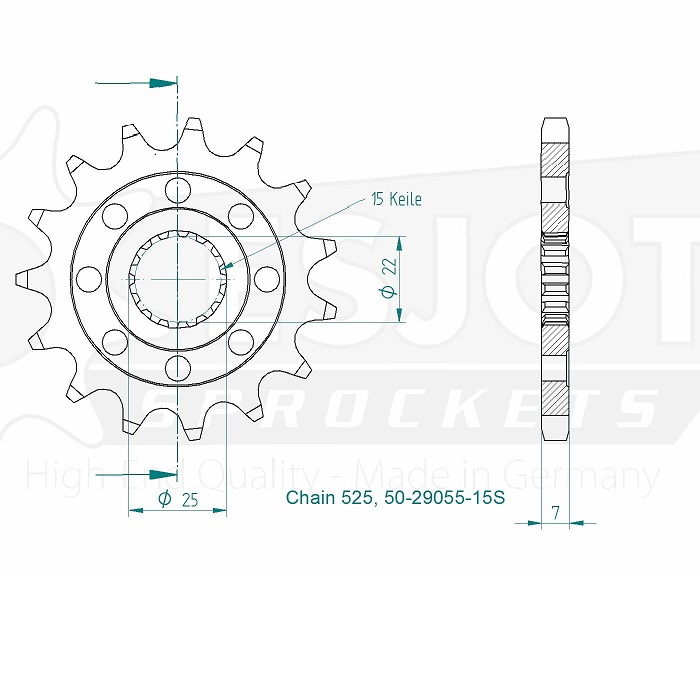 Ritzel 50-29056-15S/187501-15 15Z - 525 Ritzel 50-29056-15S/187501-15 15Z - 525