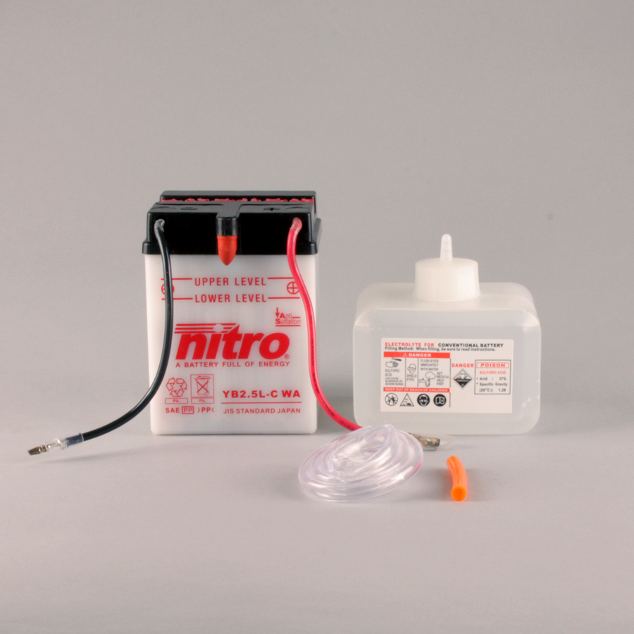 Batterie NITRO NB2.5L-C (CP) mit Säurepack 12V/2,5Ah [80x70x105] CCA=19A