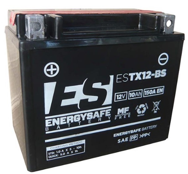 Batterie ENERGYSAFE ESTX12-BS (CP) mit Säurepack 12V/10AH (10 Std.) [152x88x131] CCA=150A (2 Jahre Garantie - s. Artikeltext)