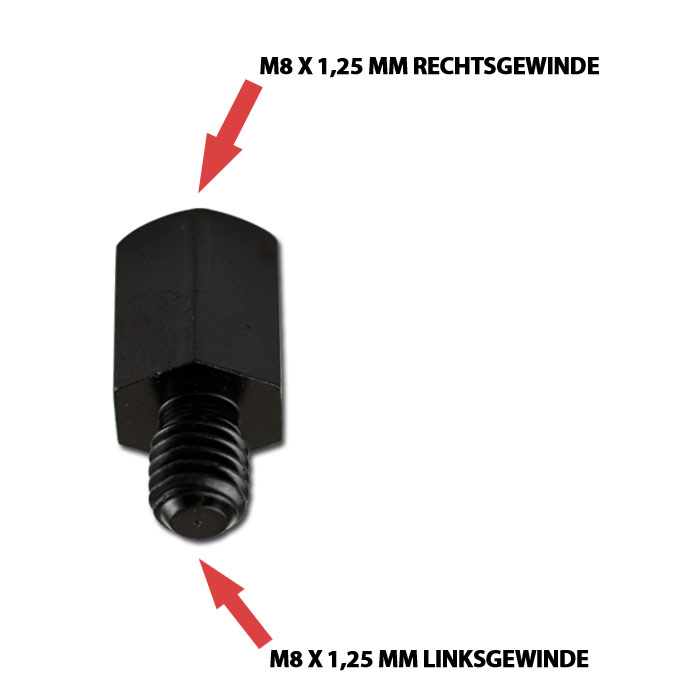 Spiegeladapter M8-R IN / M8-L OUT Spiegeladapter M8-R IN / M8-L OUT