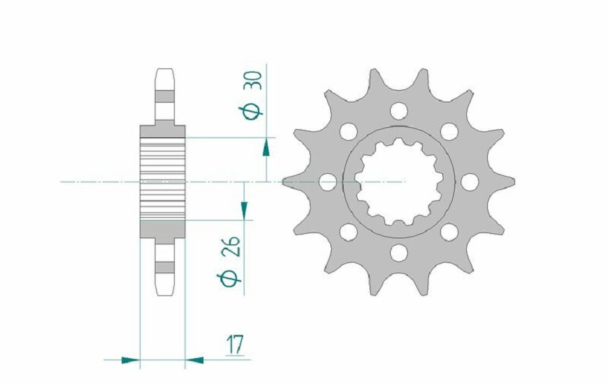 AFAM Standard Stahlritzel vorne 20615 - 525 AFAM Standard Stahlritzel vorne 20615 - 525