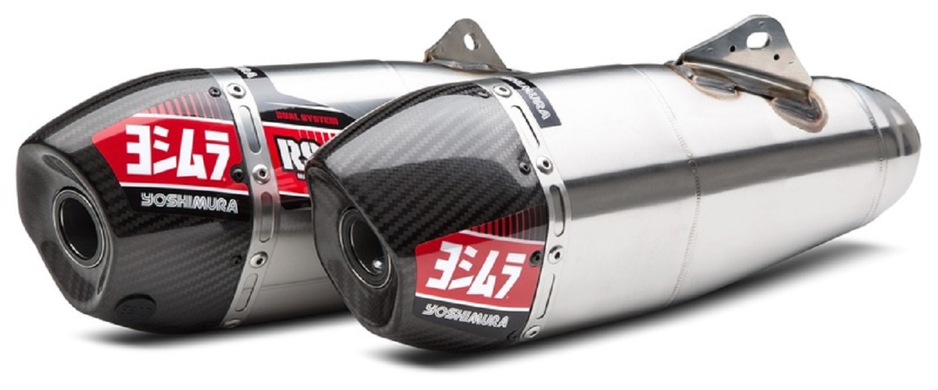 YOSHIMURA Doppelschalldämpfer RS-9T Signature Series Edelstahl/Kappe Carbon passend für Honda CRF250R