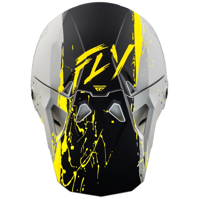 FLY RACING Formula CP Manic Helm - Mattgrau/Schwarz/Gelb FLY RACING Formula CP Manic Helm - Mattgrau/Schwarz/Gelb