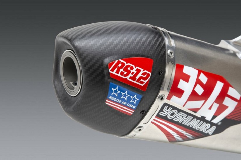 YOSHIMURA RS-12 Signature Series Komplettauspuffanlage Edelstahl/Alu-Schalldämpfer/Carbon-Endkappe passend für KTM/Husqvarna