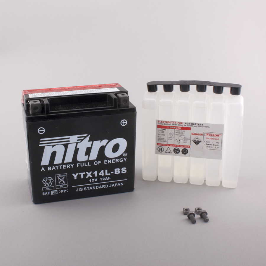 Batterie NITRO NTX14L-BS (CP) mit Säurepack 12V/12Ah [150x87x145] CCA=200A