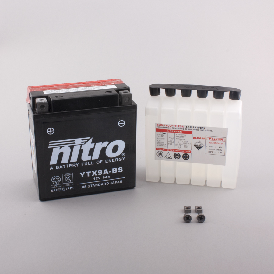 Batterie NITRO NTX9A-BS (CP) mit Säurepack 12V/9Ah [135x75x135] CCA=135A