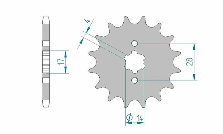 AFAM Standard Stahlritzel vorne 49200 - 428 AFAM Standard Stahlritzel vorne 49200 - 428