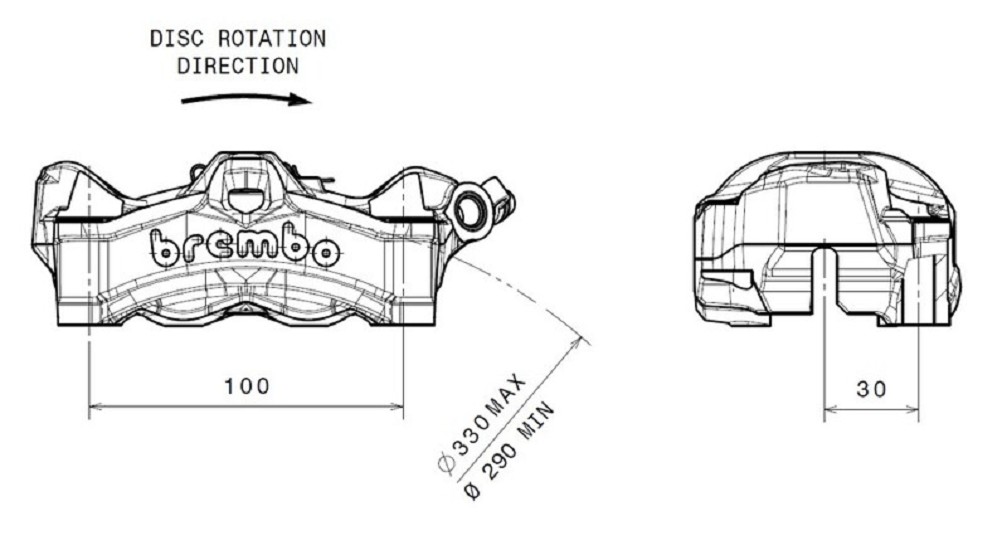 BREMBO Stylema Bremssattel vorne rechts Natur BREMBO Stylema Bremssattel vorne links Natur