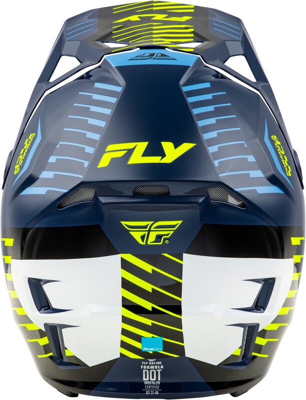 FLY RACING Formula CP Slice Helm - Navy/Hi-Vis/Weiß