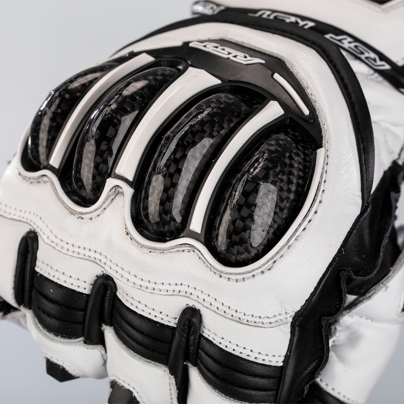 RST TracTech Evo 4 Leder Handschuhe - Weiß/Schwarz