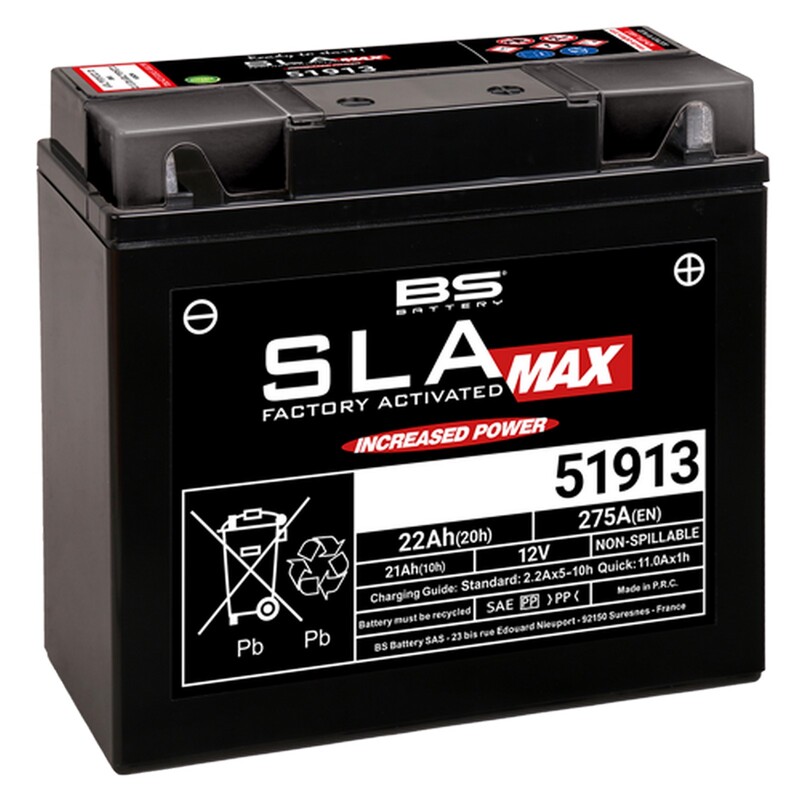BS BATTERY SLA Max Wartungsfreie Batterie Werkseitig aktiviert - 51913