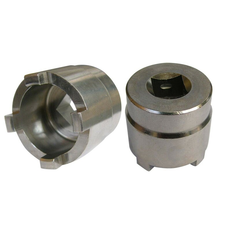JMP Nutmuttern-Stecknuss für Schwinge/Rahmen Innen-Ø 28,5 mm/Außen-Ø 37 mm 4 Haken passend für Kawasaki