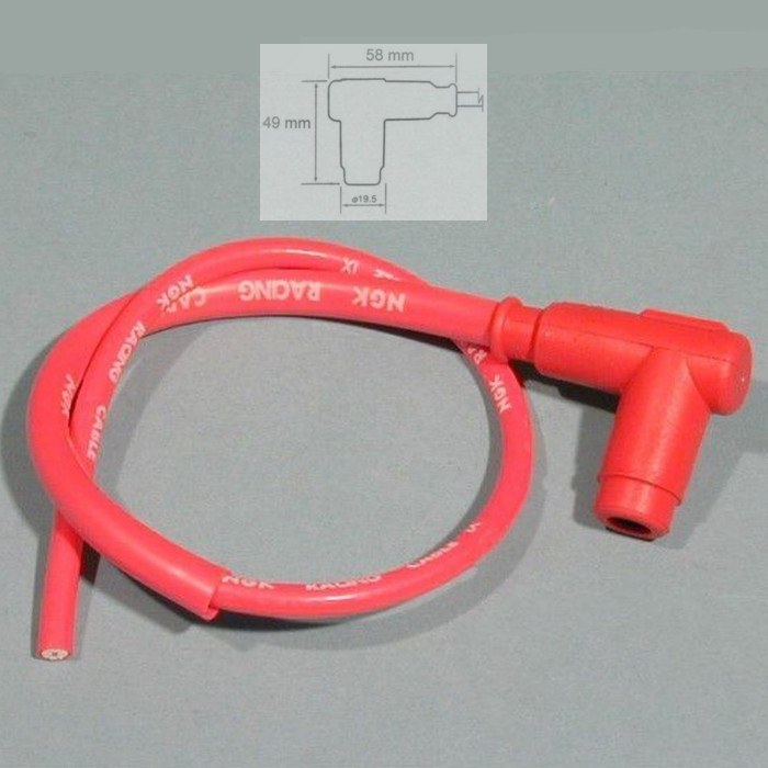 NGK Kabel mit Stecker Typ CR2 Racing rot NGK Kabel mit Stecker Typ CR2 Racing rot