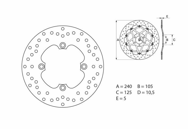 BREMBO Serie Oro rund starr Bremsscheibe BREMBO Serie Oro rund starr Bremsscheibe