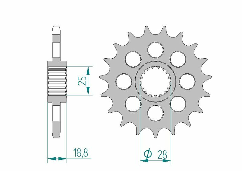AFAM Standard Stahlritzel vorne 61602 - 525 AFAM Standard Stahlritzel vorne 61602 - 525
